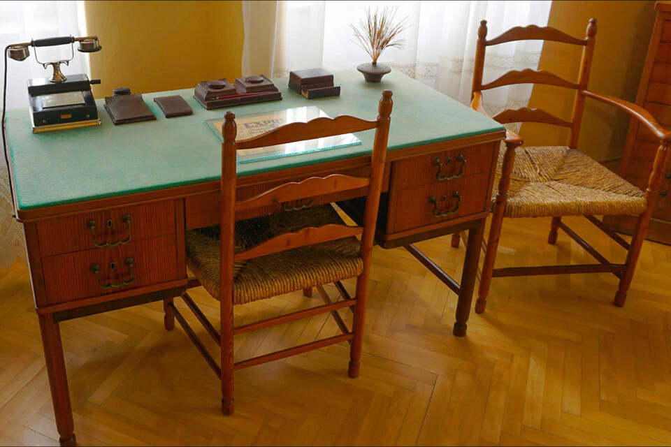 Forfatterens skrivebord.