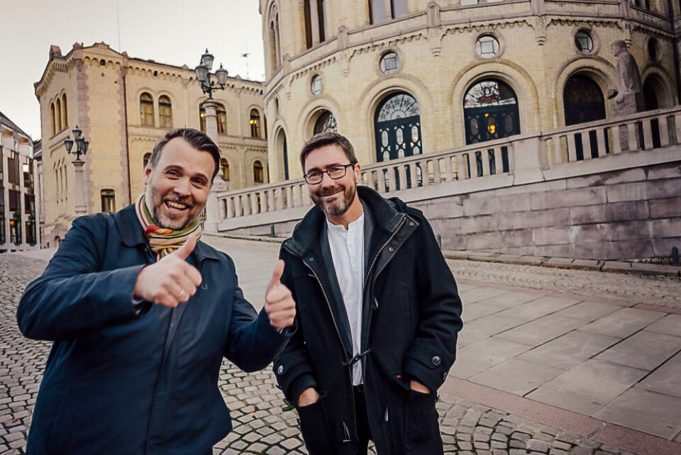 Generalsekretær Arne Vestbø (t.v.) og styreleiar Aage Borchgrevink i NFFO har lobba for ei betre innkjøpsordning for sakprosa. I år vedtok stortinget endeleg ti millioner ekstra til ordninga.