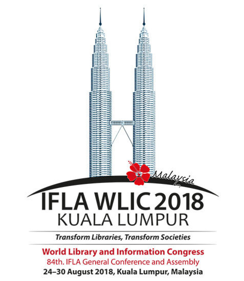 Endre samfunnet! Endre bibliotekene! IFLA 2018 logo info 478x550