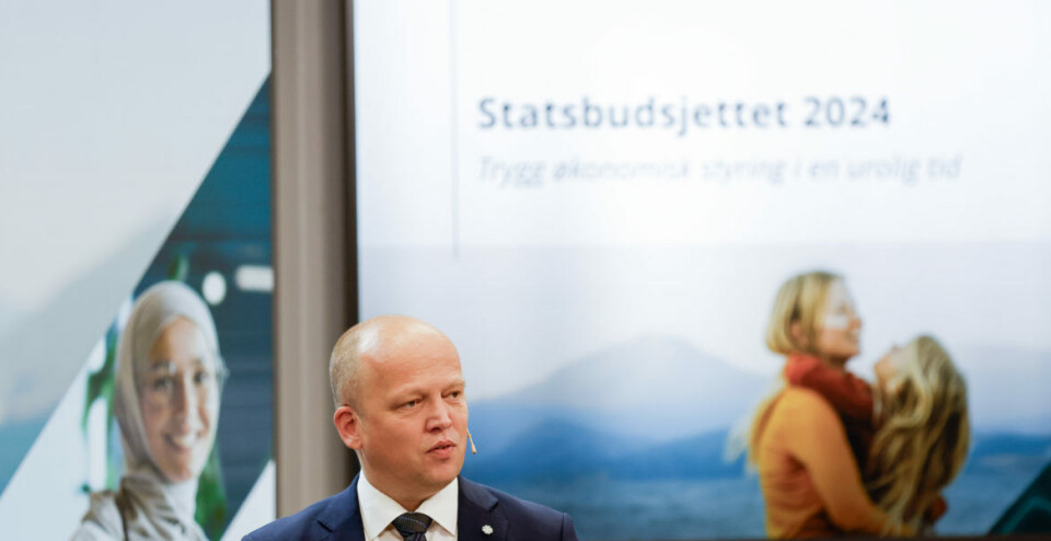 Finansminister Trygve Slagsvold Vedum (Sp) la fram regjeringa sitt forslag til statsbudsjett fredag 6. oktober.