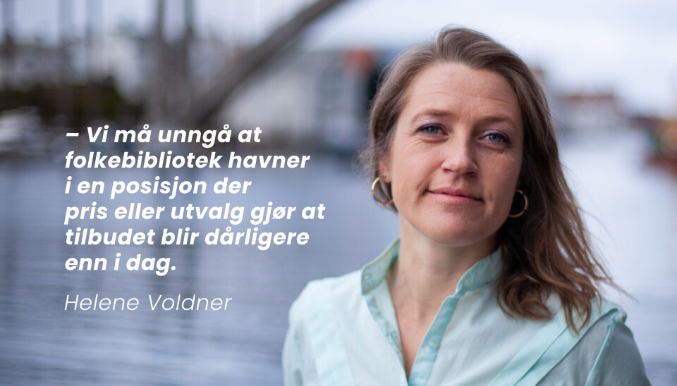 Advarer: – Vi skal jobbe for at bibliotek og lånere får det beste tilbudet, og at flere får mulighet til å lese på flere flater og formater, lover leder Helene Voldner i Norsk Bibliotekforening.