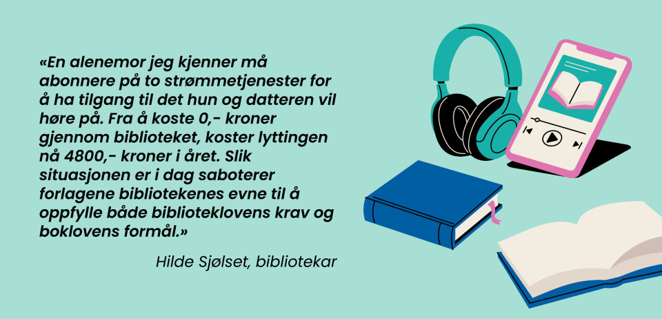 Lese eller lytte? Det er blitt alt for dyrt for bibliotekene å tilby lydbøker. Forlagene sitter på nøkkelen til å løse situasjonen, og de vil tjene på det, skriver Hilde Sjølset. Illustrasjon: Adobe Stock