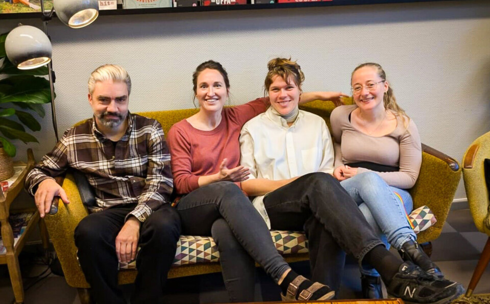 De ansatte: Leder Lars Danielsen sammen med Oda Longvastøl Øverbø, Cathrine Mosvold og Ylva Bolkan Nordheim. Den femte ansatte er Jenny Austmo Wågan.