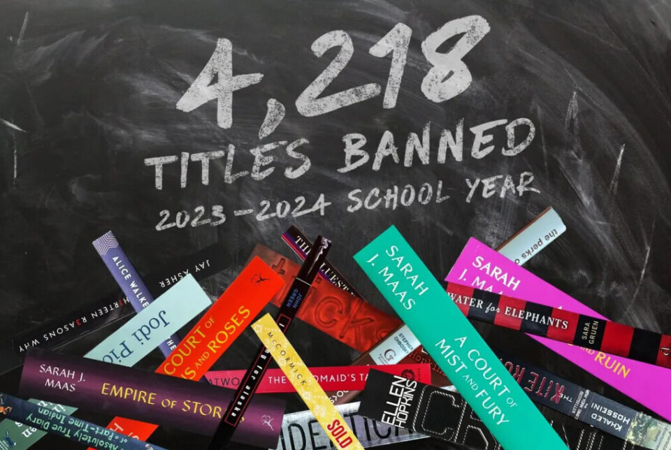 Sikter bredt: Haugen med bøker som blir forsøkt fjernet fra skolebibliotek i USA dekker alle sjangre.