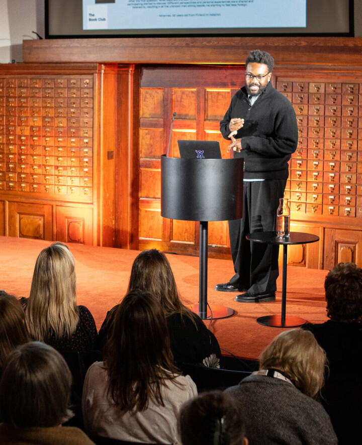 Inspirerte: Kriticos Mwansa presenterte The Book Club for deltakerne på Nasjonalbibliotekets vårkonferanse torsdag 27. mars.