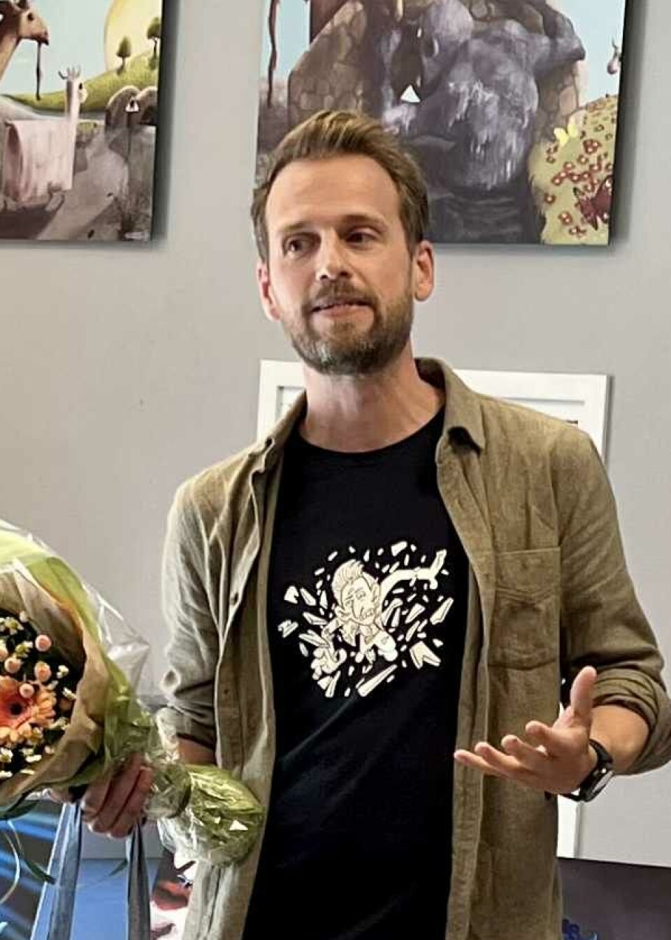 Mentor: Max Manus-forfatter Andreas Iversen har veiledet de unge skaperne gjennom kurset.